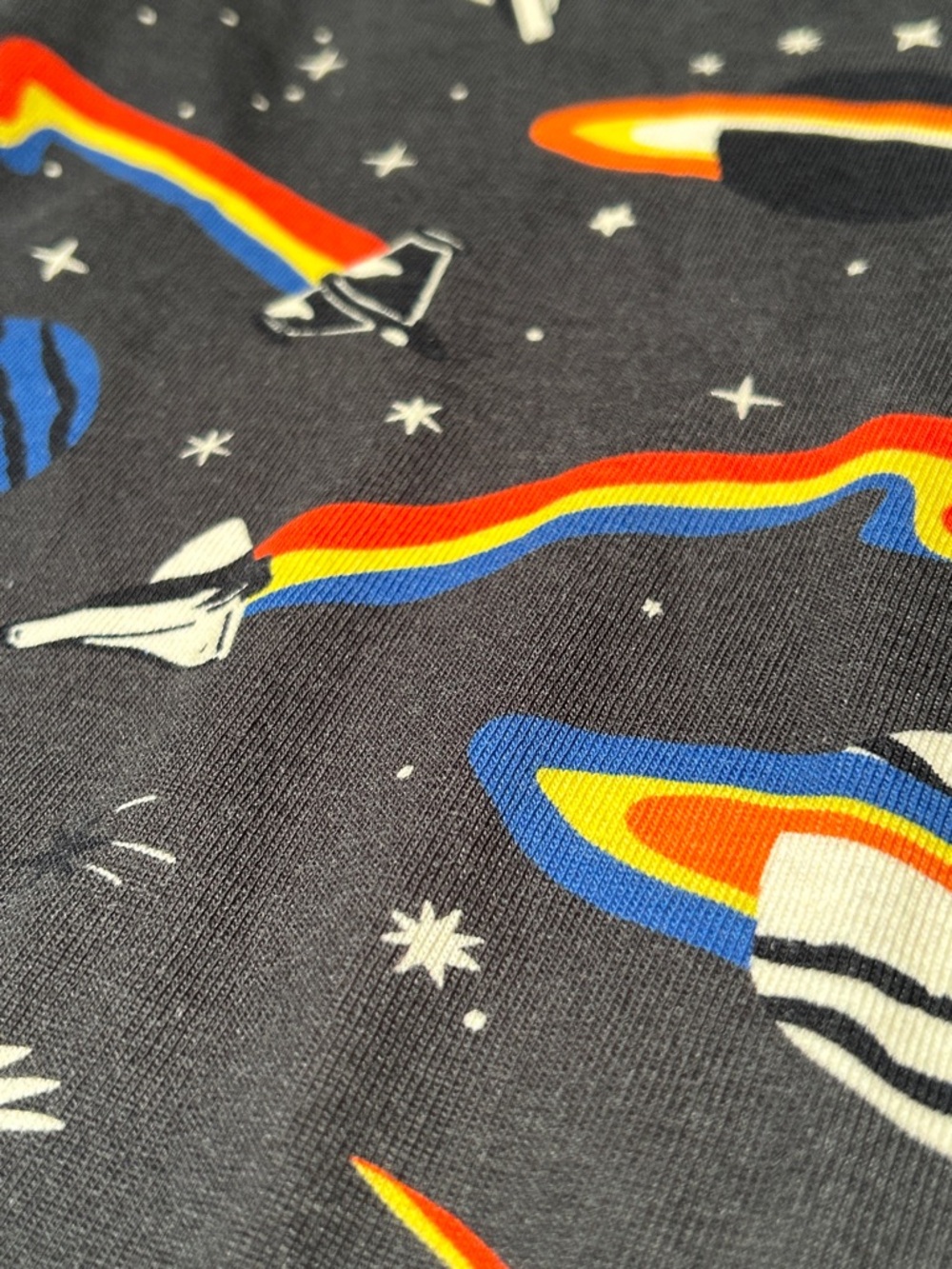 Hanna Andersson Black Kids Space Pajama Set with Rainbow Accents - Picture 3 of 4